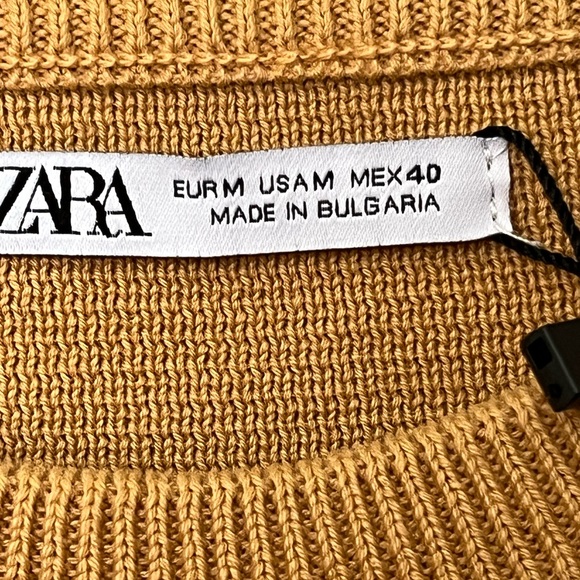 Zara Men's Join Life Camel Crewneck Sweater cotton size medium NWT - Picture 6 of 8